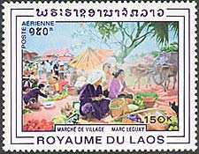 Laos, 1969-70. Marc Leguay, Village Market. Sc. C62.