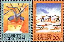 50th Anniversary, UN, NY and Vienna, 1998. By Folon.