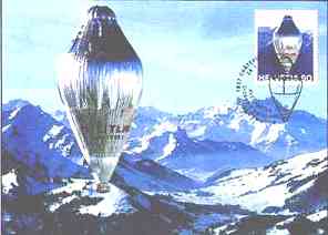 Baloon over the Swiss Alps. Cancelled the 3/24/1999 at Chteau-d'Oex