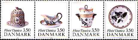 Pieces from Flora Danica Banquet Service, produced for the King Christian VII, 1790, Denmark